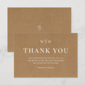 Minimalistische Kraft bedankkaart (Voorkant / Achterkant)