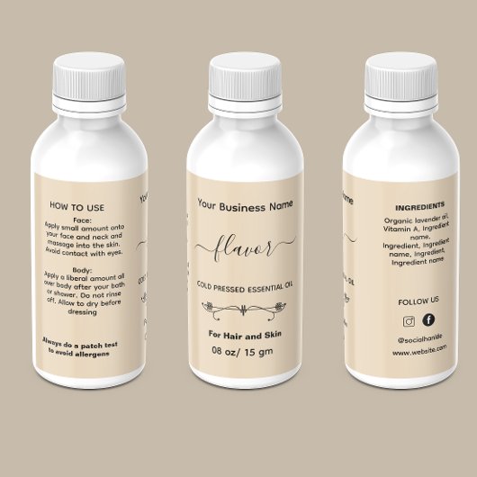 Minimalistische Kraft Essentiële Olie Fles Label