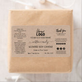 Minimalistische kraft-gecentreerde sojakkaaretiket etiket (Insitu)