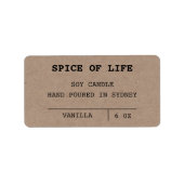 Minimalistische kraft-kaarslabels etiket (Voorkant)