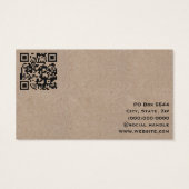 Minimalistische Kraft met Logo en QR-code Visiteka Visitekaartje (Achterkant)