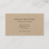 Minimalistische Kraft | Modern Rustic Handschreven Visitekaartje (Achterkant)