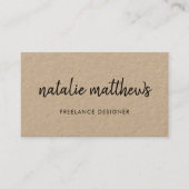 Minimalistische Kraft | Modern Rustic Handschreven Visitekaartje (Voorkant)