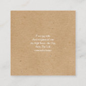 Minimalistische Kraft moderne professional Vierkante Visitekaartje (Achterkant)