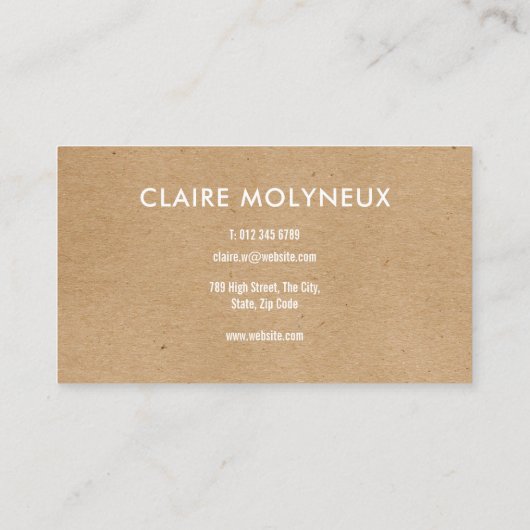 Minimalistische Kraft moderne professional Visitekaartje (Achterkant)