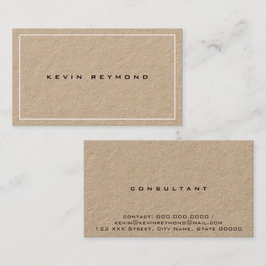 Minimalistische Kraft Premium Modern Visitekaartje (Voorkant / Achterkant)