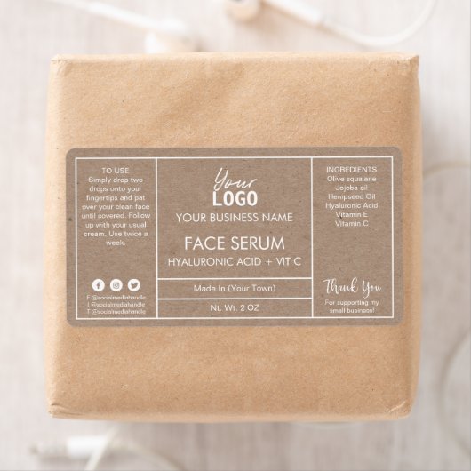 Minimalistische Kraft Serum Labels (Insitu)