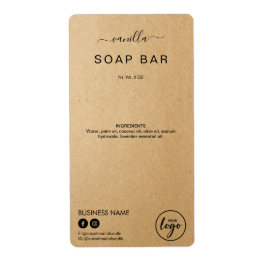 Minimalistische Kraft Soap Bar — Productlabels Etiket