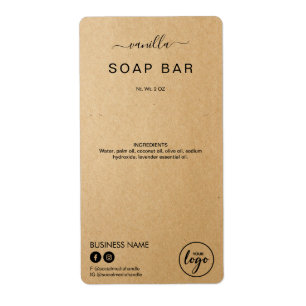 Minimalistische Kraft Soap Bar — Productlabels Etiket