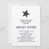 Minimalistische Kraft Starfish Bridal Shower Uitno Kaart (Voorkant)