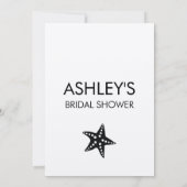 Minimalistische Kraft Starfish Bridal Shower Uitno Kaart (Achterkant)