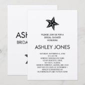 Minimalistische Kraft Starfish Bridal Shower Uitno Kaart (Voorkant / Achterkant)