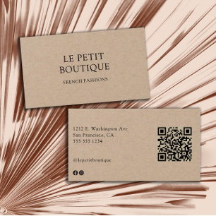 Minimalistische Kraftkaart QR Code Visitekaartje