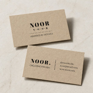 Minimalistische Kraftpapier Zakelijke Kaart Mode Visitekaartje