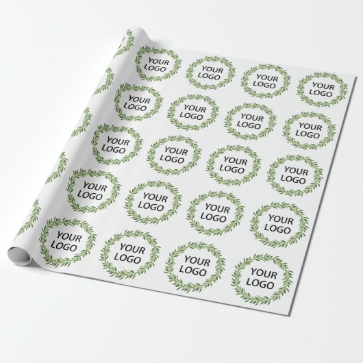 Minimalistische krans Logo Winter Thema Business Cadeaupapier (Uitgerold)