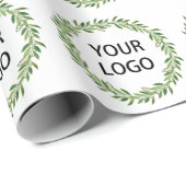 Minimalistische krans Logo Winter Thema Business Cadeaupapier (Rol Hoek)