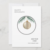 Minimalistische Krans Modern Corporate Kerstmis Feestdagenkaart (Voorkant)