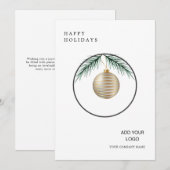 Minimalistische Krans Modern Corporate Kerstmis Feestdagenkaart (Voorkant / Achterkant)