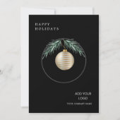 Minimalistische Krans Modern Corporate Kerstmis Feestdagenkaart (Voorkant)