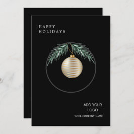 Minimalistische Krans Modern Corporate Kerstmis Feestdagenkaart