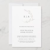 Minimalistische Krans Monogram Elegante Neutrale H Kaart (Voorkant)