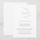 Minimalistische Krans Monogram Elegante Neutrale H Kaart (Voorkant / Achterkant)