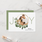 Minimalistische krans vreugde aangepaste foto Kers Kaart (Voorkant / Achterkant in situ)