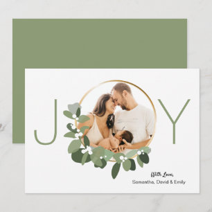 Minimalistische krans vreugde aangepaste foto Kers Kaart