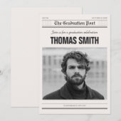 Minimalistische krant poster foto afstuderen kaart (Voorkant / Achterkant)