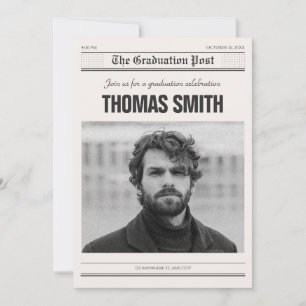 Minimalistische krant poster foto afstuderen kaart