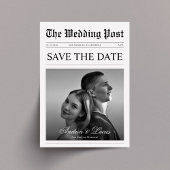 Minimalistische krantenfoto Save the Date Wedding Kaart