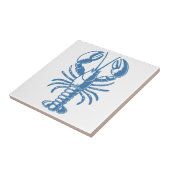 Minimalistische kreeft Line Art Blue Outline Coast Tegeltje (Zijkant)