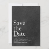 Minimalistische Krijtbord Save the Date Definitie (Voorkant)