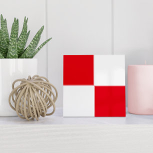 Minimalistische Kroatische Rood Witte Geometrische Tegeltje