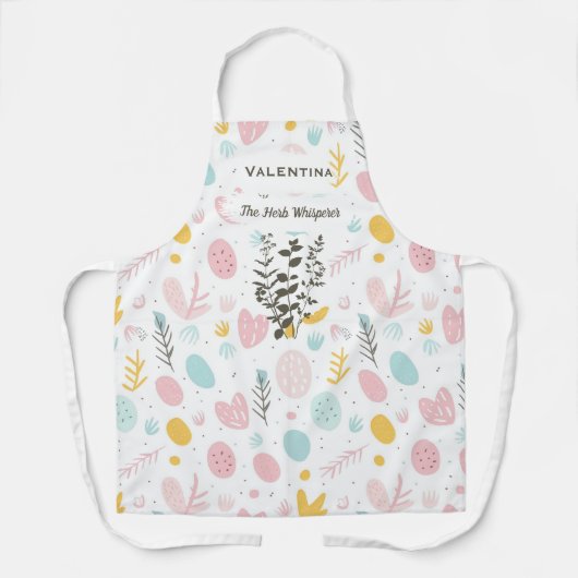 Minimalistische Kruidenfluisteraar met pastel abst Schort (Voorkant)