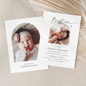 Minimalistische kruisdoop en doopfoto kaart