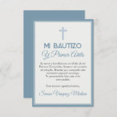 Minimalistische kruisdoop en eerste verjaardag bedankkaart (Voorkant / Achterkant)