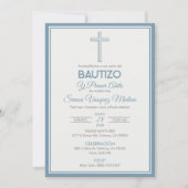 Minimalistische kruisdoop en eerste verjaardag kaart (Voorkant)