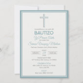 Minimalistische kruisdoop en eerste verjaardag kaart (Voorkant)