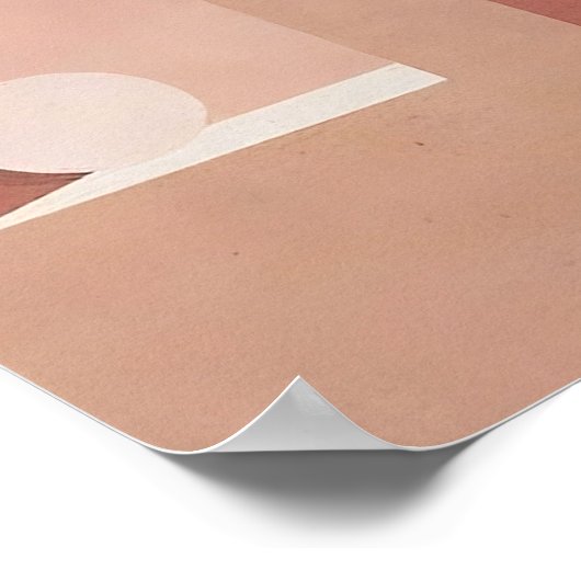 Minimalistische kunst Abstract terracotta boog geo Poster (Hoek)