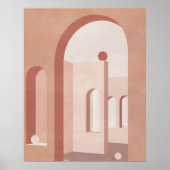 Minimalistische kunst Abstract terracotta boog geo Poster (Voorkant)