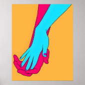 Minimalistische kunst Abstracte handen geometrisch Poster (Voorkant)