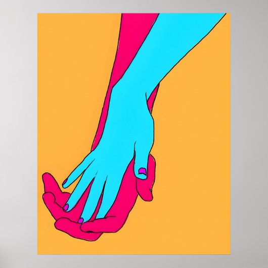 Minimalistische kunst Abstracte handen geometrisch Poster (Voorkant)