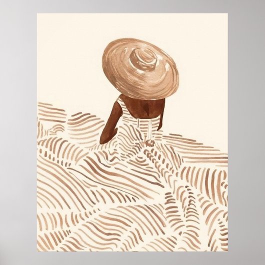 Minimalistische kunst Abstracte vrouw jurk geometr Poster (Voorkant)