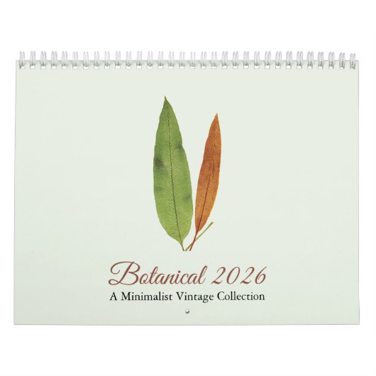 Minimalistische Kunst Botanische Agenda 2026 Kalender (Hoes)