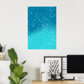 Minimalistische kunst: Gebroken ijs Poster (Thuiskantoor)