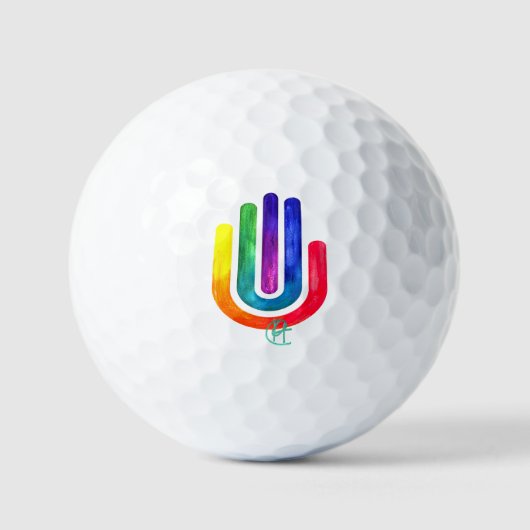 Minimalistische kunst van Prism Hamsa Golfballen (Voorkant)