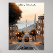 Minimalistische kunst van San Francisco Skyline Ca Poster (Voorkant)