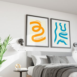 Minimalistische kunst voor de slaapkamer en woonka poster