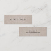 Minimalistische Kunstenaar Eenvoudig Gewoon Linnen Mini Visitekaartje (Voorkant / Achterkant)